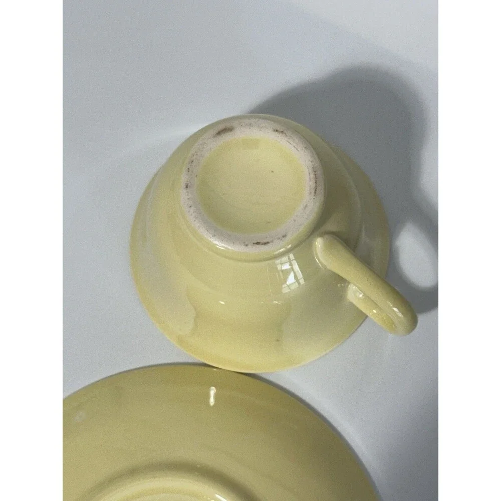 VTG LuRay Pastels TS&T Footed Cup & Saucer Set - Pastel Yellow